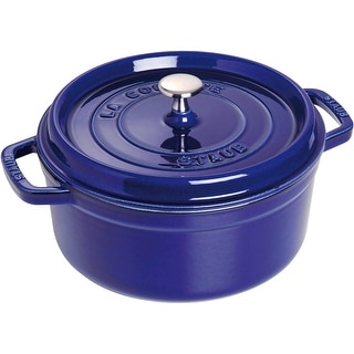 Staub 24cm / 4 qt Cast Iron Round Cocotte, Dark Blue