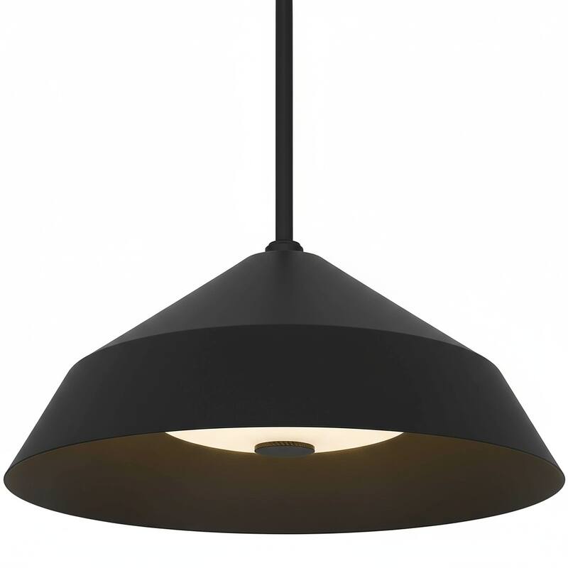 14 inch LED Ceiling Light 25W 1500 Lumens Dimmable 5 Color Temperatures Etched Glass - Black