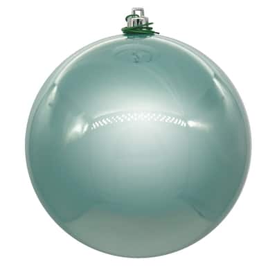 Vickerman 6" Frosty Mint Pearl UV Drilled Ball Ornament, 4 per bag. - Green