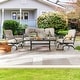 preview thumbnail 3 of 21, Patio Festival 4-Piece Outdoor Metal Sofa and Chair Set with Coffee Table Beige