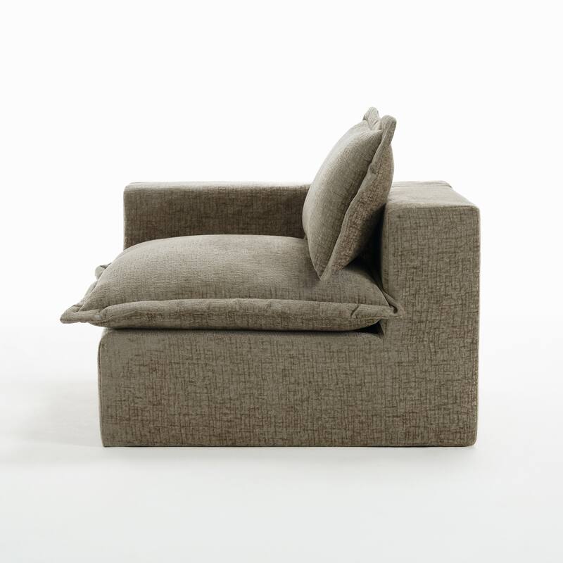 42"W Chenille Upholstered No Assembly Corner Chair