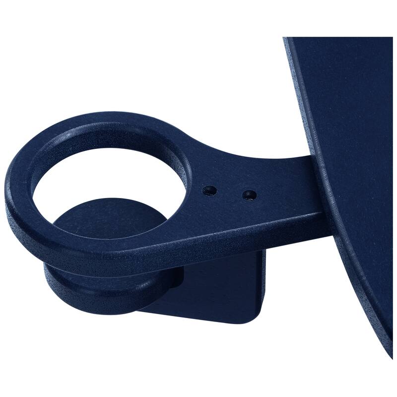 Brighton Outdoor Poly Reclining Chaise Lounge with Wheels & Cup Holder (Set of 4)