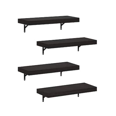 Furinno Tanna 22-Inch Wall Mounted Floating Display Shelves, Natural, Set of 4