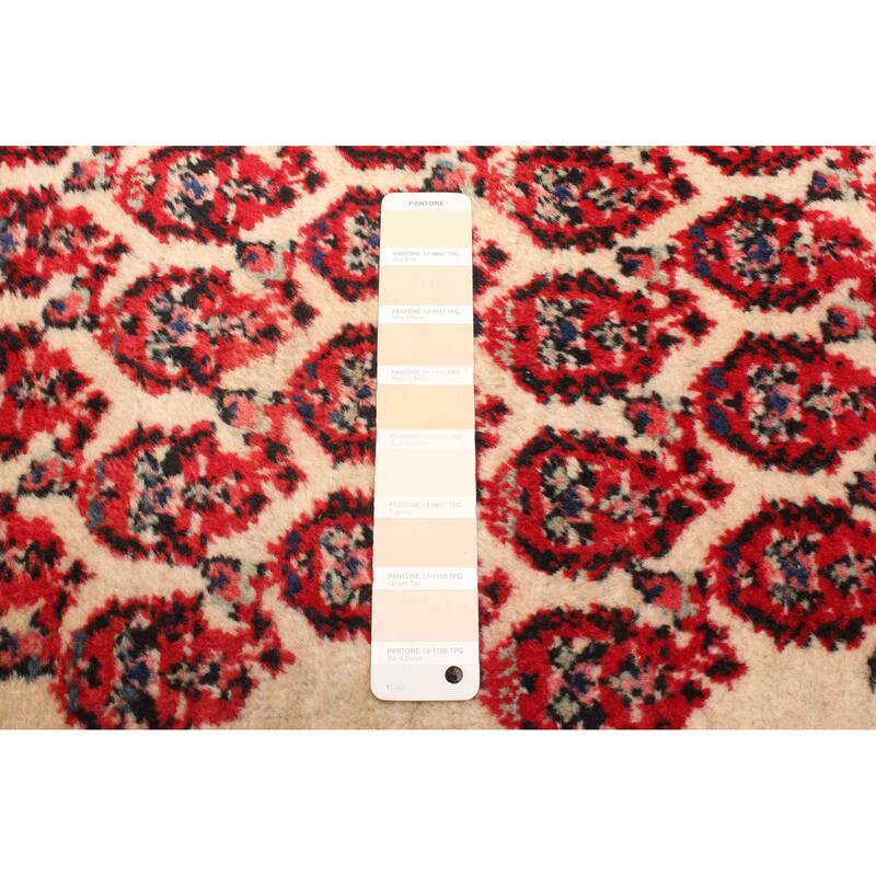 ECARPETGALLERY Hand-knotted Anadol Cream, Red Wool Rug - 3'3 x 4'10