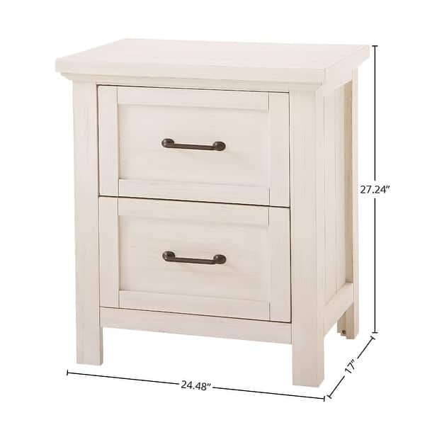 Westfield 2-Drawer Traditional Nightstand, Brushed White