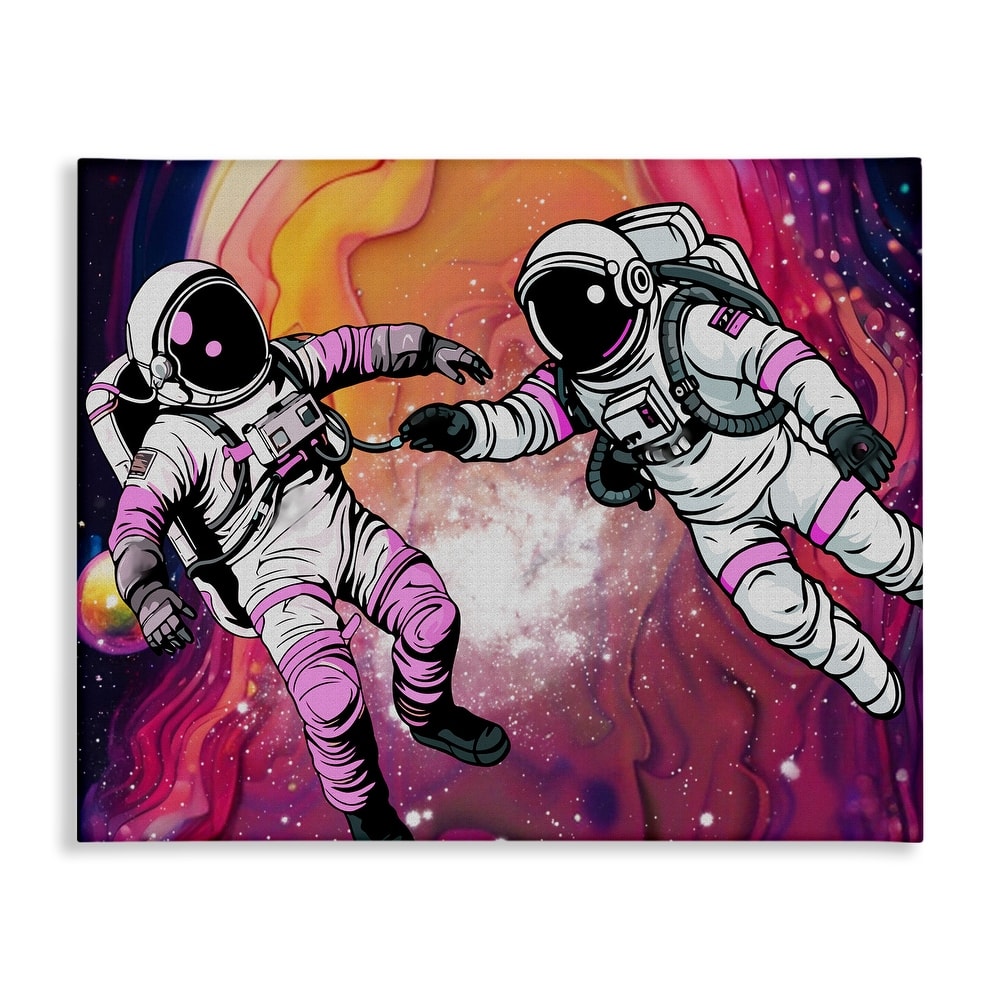 Stupell Swirling Cosmic Space Astronauts Canvas Wall Art Design By Jesse Keith