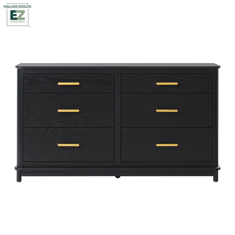 Walker Edison Wood 6-Drawer Dresser with Ultra-Easy Drawer Assembly