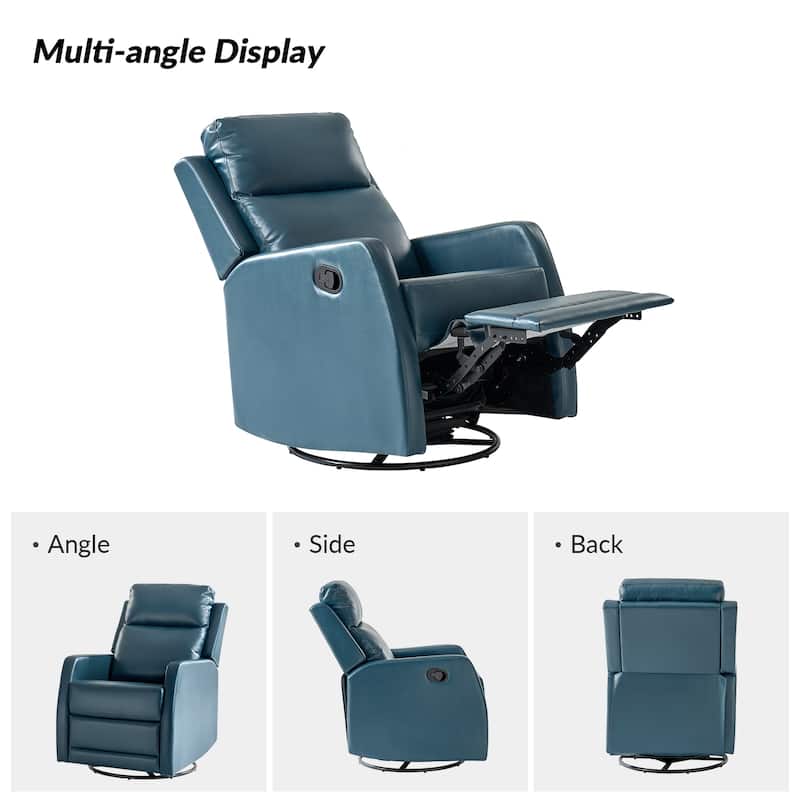 Esteban Modern Faux Leather Manual Rocking Swivel Recliner with Wingback Set of 2