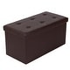 Thumbnail 7, 30" Leather Rectangle Shape Surface Ottomans Black/Brown. Changes active main hero.