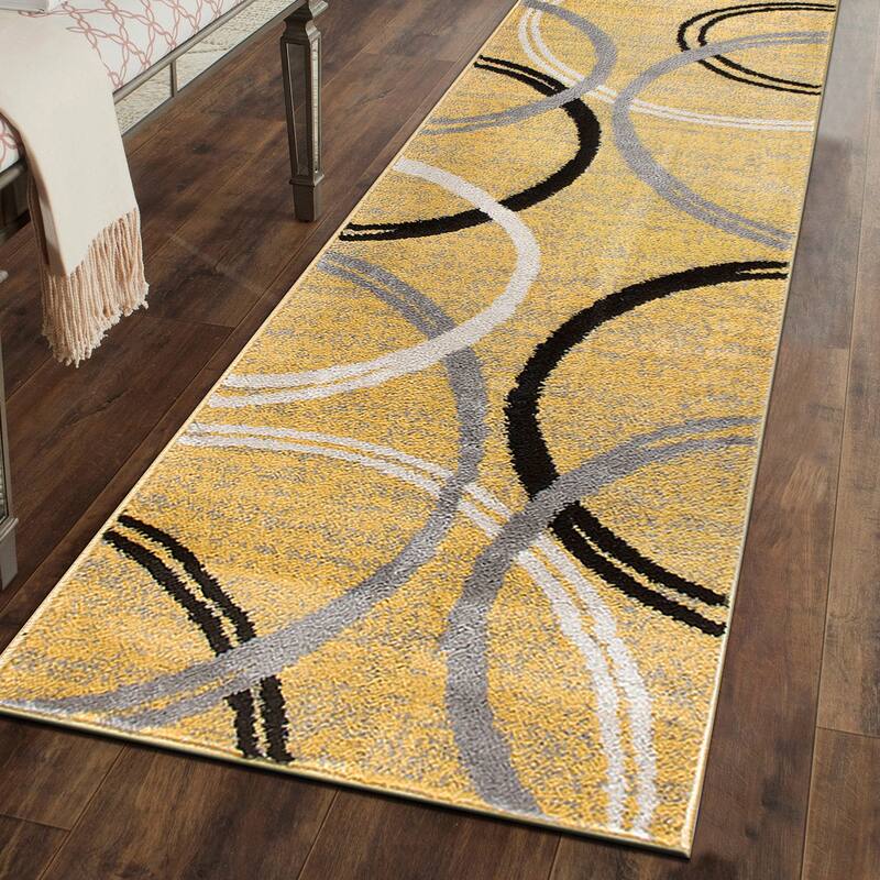World Rug Gallery Contemporary Abstract Circles Design Area Rug