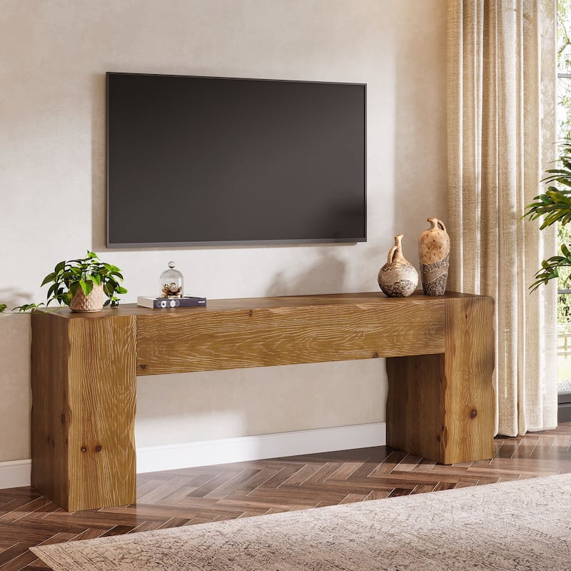 Solid Wood TV Stand for 65 Inches TV, 63 Inches Rustic Media Console