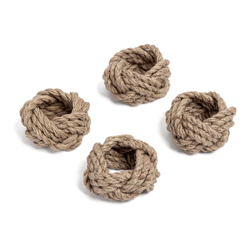 over&back Woven Rope Napkin Rings (Set of 4) - 4