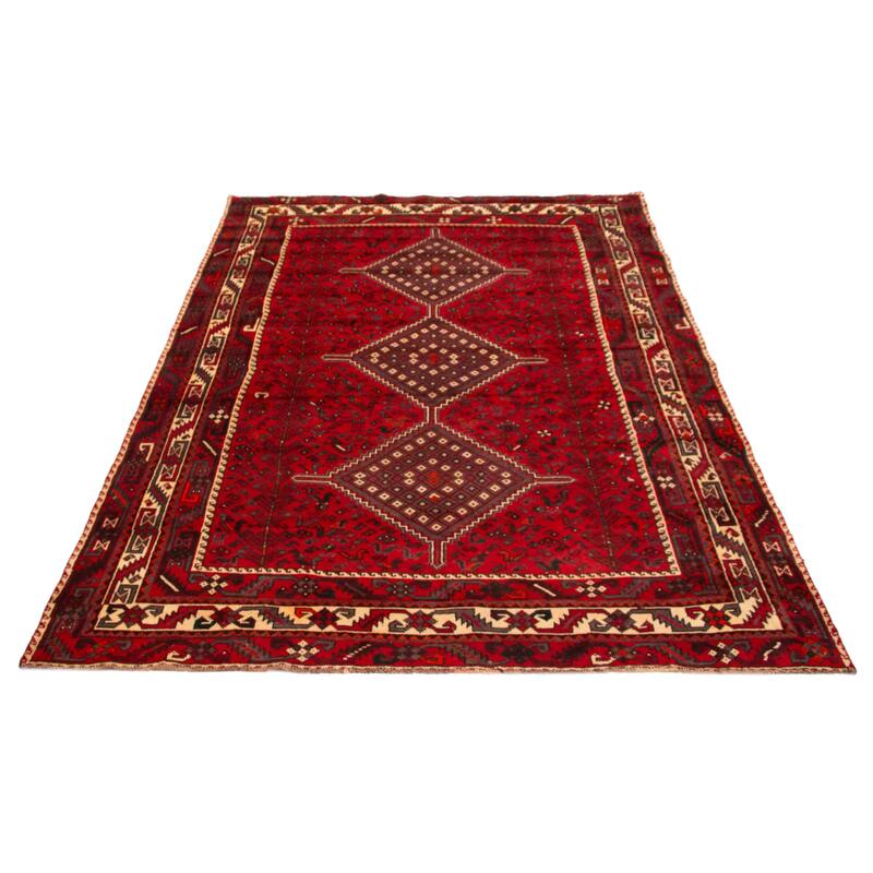 ECARPETGALLERY Hand-knotted Melis Red Wool Rug - 7'0 x 10'2