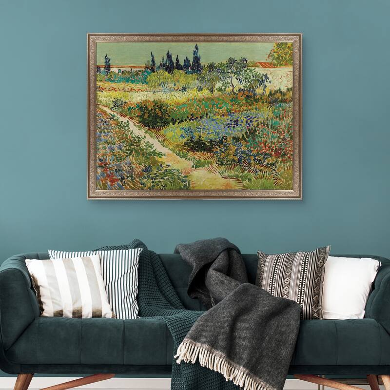 Masterpiece Art Gallery| Garden at Arles by Vincent Van Gogh - Framed Canvas Art Print