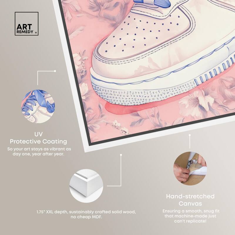 Blue Bow Sneaker Canvas by Art Remedy