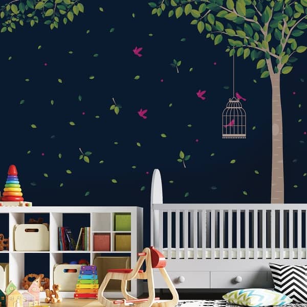Shop Walplus Huge Green Tree Peel And Stick Wall Sticker Wall Decal Home Decor On Sale Overstock 31908582