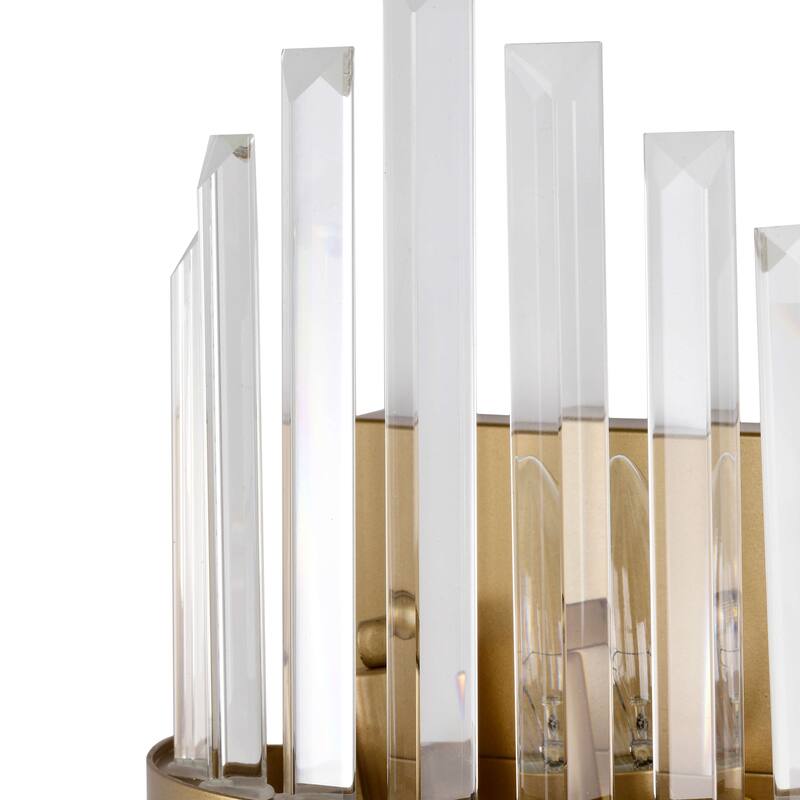 Casandra Glam 2-Light Crystal Glass Rod Decor Wall Sconce - Glossy Bronze