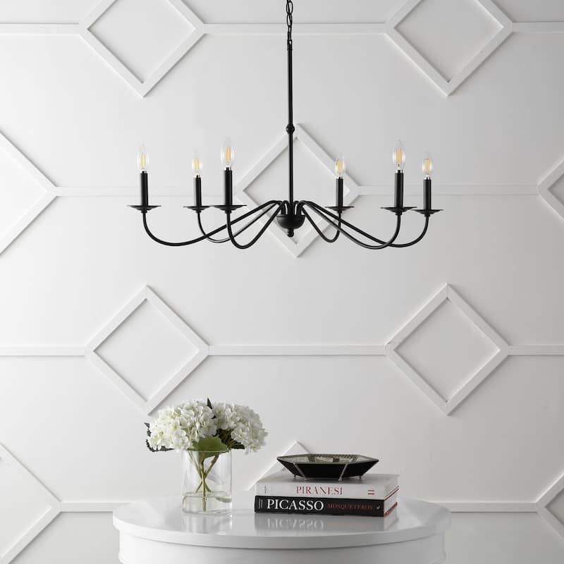 34.75" 6-Light Iron LED Chandelier, by JONATHAN Y