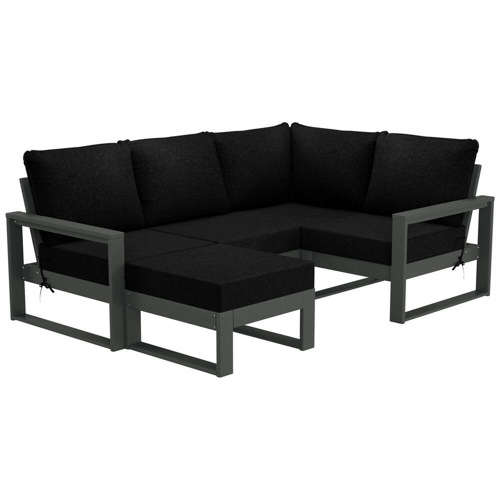 Endless Patio 5-Piece Deep Seating Set with Ottoman with Gray Frame
