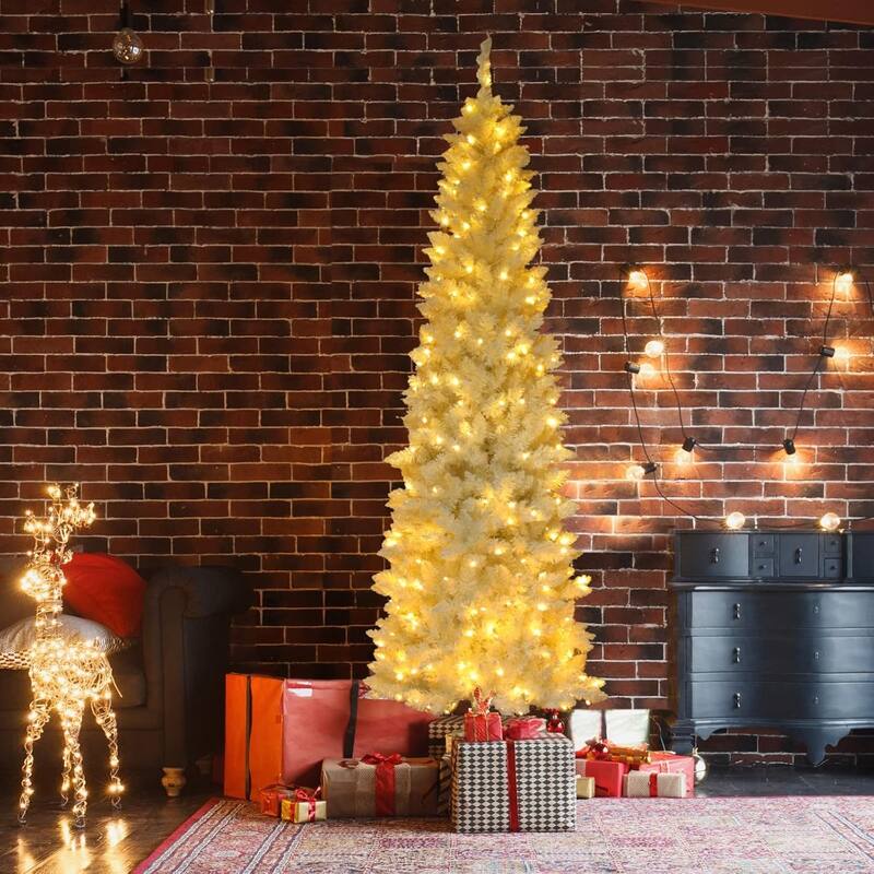 6.5ft 719 Branches Artificial Christmas Tree White - N/A