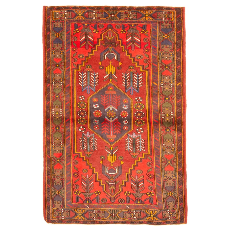 ECARPETGALLERY Hand-knotted Anadol Red Wool Rug - 4'2 x 6'8