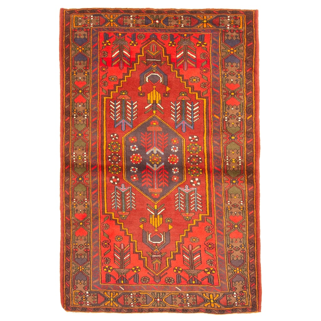 ECARPETGALLERY Hand-knotted Anadol Red Wool Rug - 4'2 x 6'8