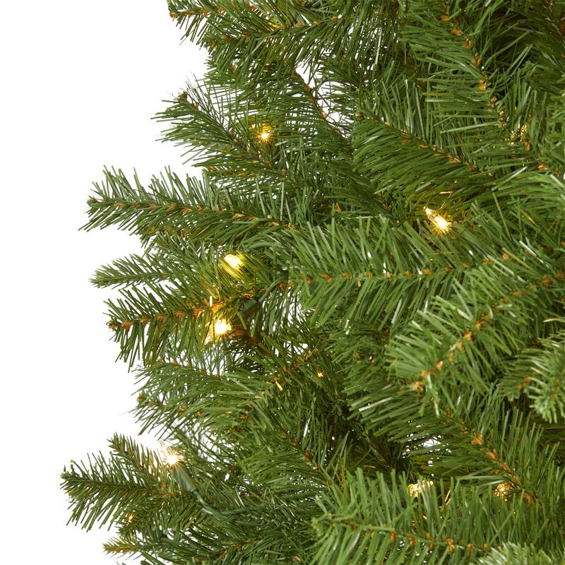 6.5' Pre-Lit Vancouver Spruce Artificial Christmas Tree, Warm Clear LED Lights - 6.5 Foot