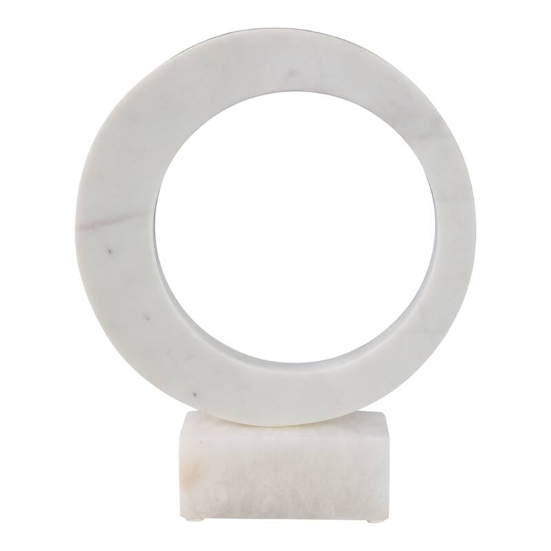 Stone Sculpture Circular Ring Geometric Base for Contemporary Display