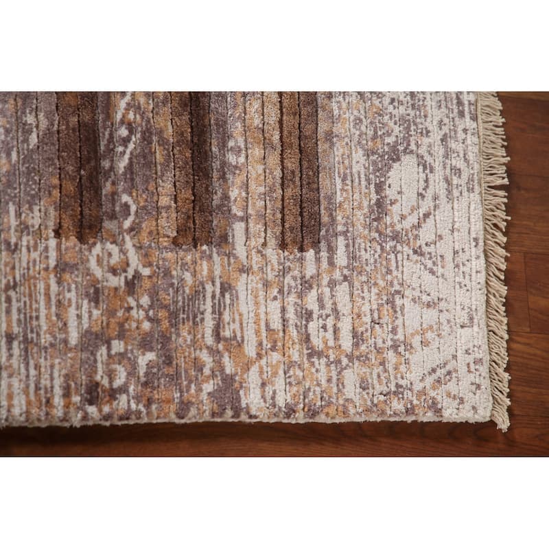 Modern Striped Abstract Accent Rug Wool Carpet - 4'0"x 6'0"