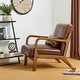 preview thumbnail 108 of 107, Glitzhome Set of 2 30.75"H Mid-Century Modern PU Leather Accent Armchairs with Rubberwood Frame - 25.75"L x 33.75"W x 30.75"H