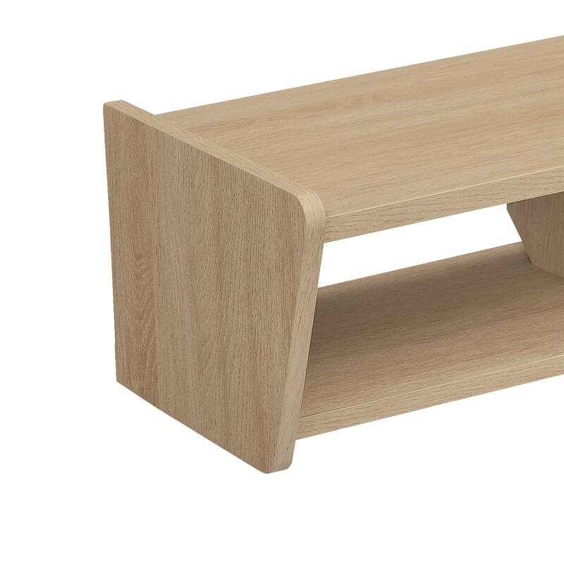 Stylish Wall-Mounted Floating TV Stand for TVs Up to 70 Inches - 5 Open Cubbies & Cord Management