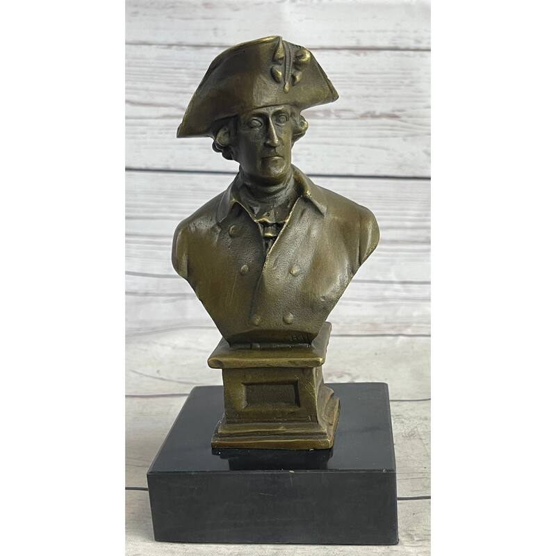 Frederick 2Nd Ii Of Prussia Bronze Bust Sculpture Statue 7 Inches X 4 Inches
