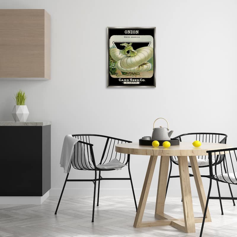 Stupell Vintage Garden Onion Framed Floater Canvas Wall Art Design By Lil' Rue