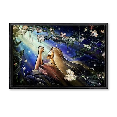 Stupell Religious Gethsemane Prayer Framed Floater Canvas Wall Art Design By Mandie Manzano