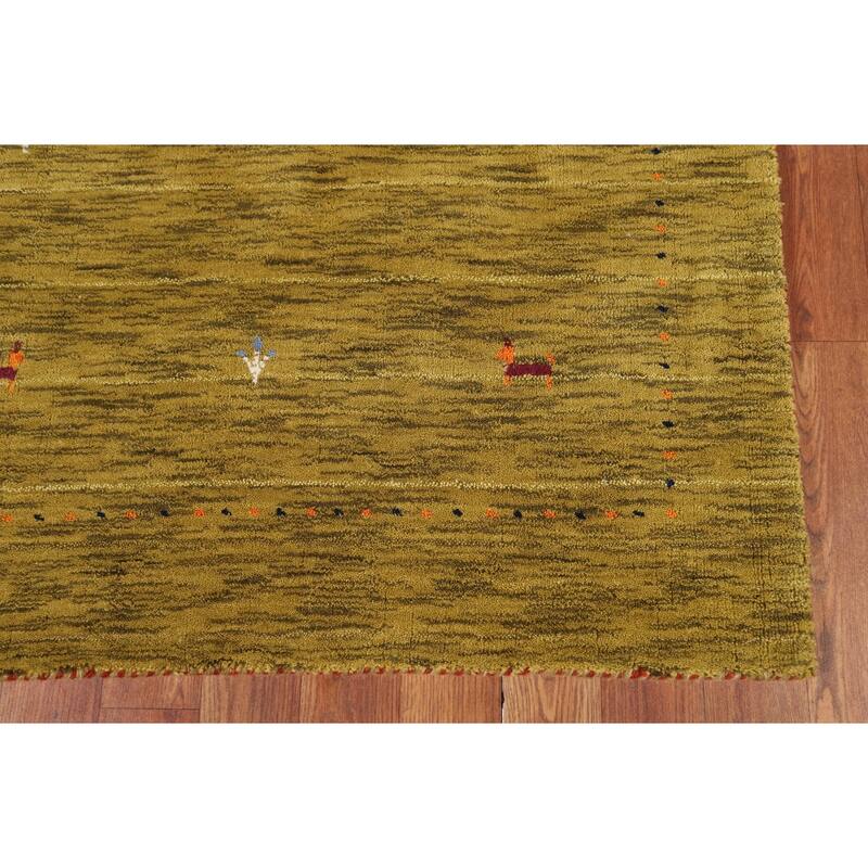 Tribal Gabbeh Indian Accent Rug Handmade Wool Carpet - 3'2" x 4'11"