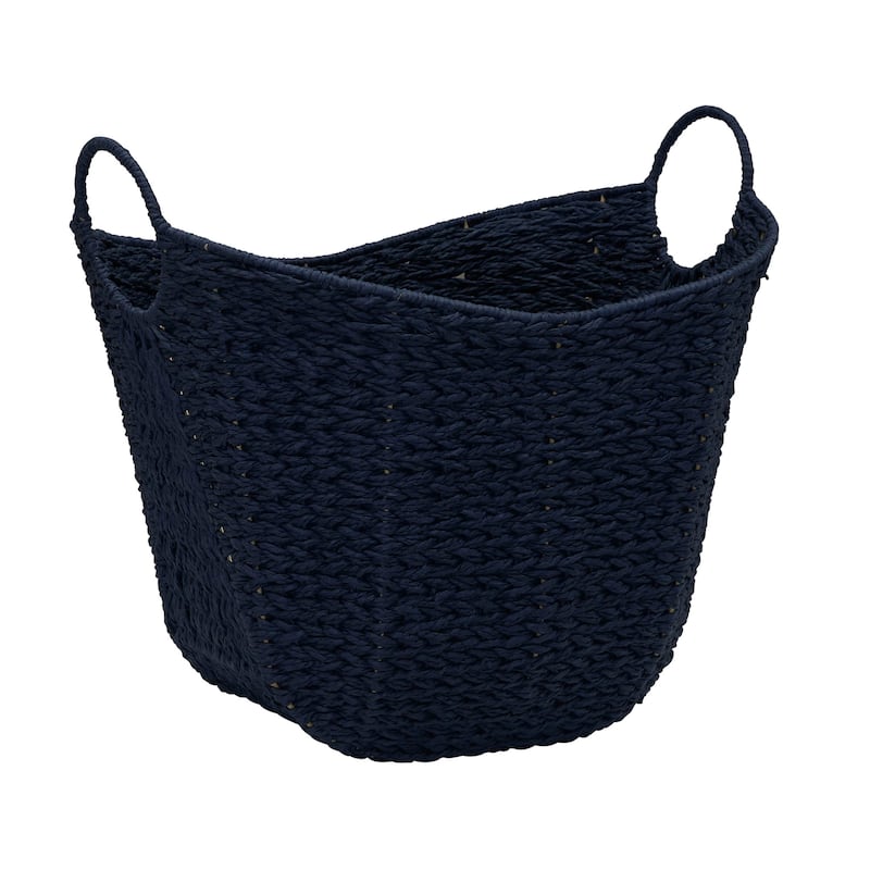 Household Essentials Woven Paper Rope Storage Basket with Handles