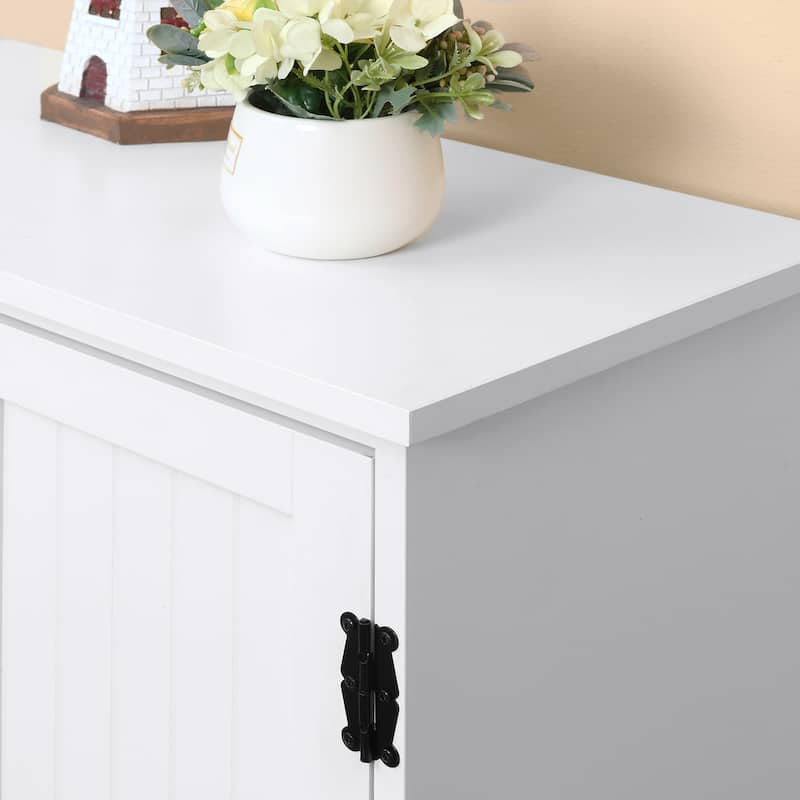 48.5" Farmhouse Kitchen Pantry, Floor Storage Cabinet, Cupboard Organizer, White