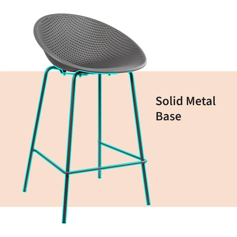 Set of 2 26-inch Contemporary Eiffel Dowel DSW Counter Height Stool Barstool With Backs For Kitchen Home Side Break Room