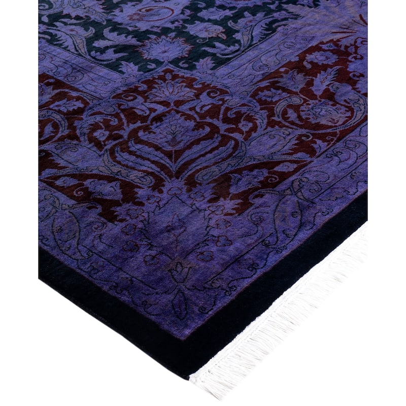Overdyed One-of-a-Kind Hand-Knotted Area Rug - Purple - 9' 2" x 11' 10"