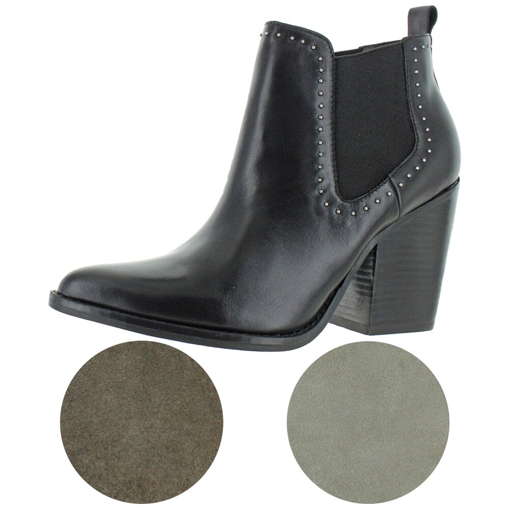 studded block heel boots
