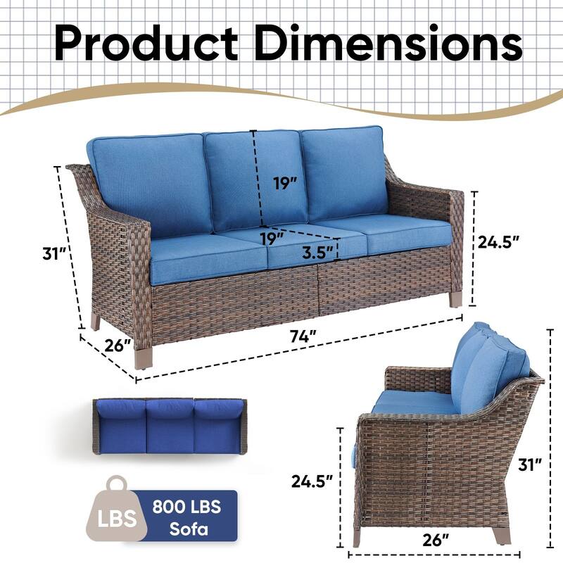 Pocassy All-Weather Rattan Patio Funiture Set