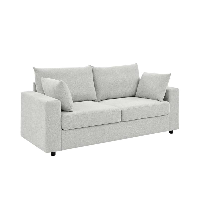 78" Modern Upholstered 2-seater Sofa with 2 Throw Pillows