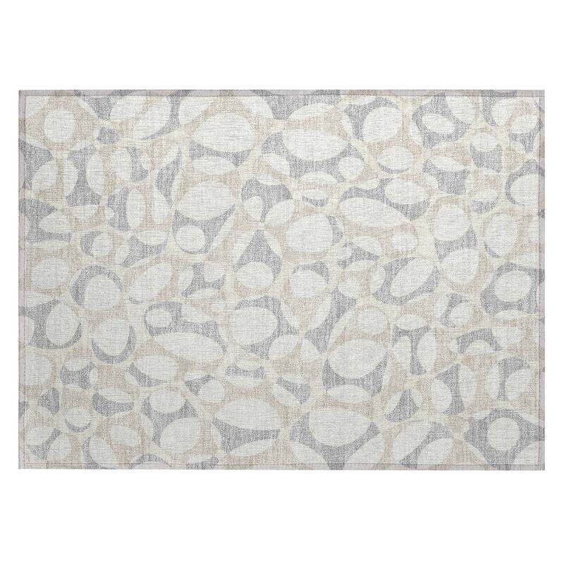 Machine Washable Indoor/ Outdoor Contemporary Saline Chantille Rug
