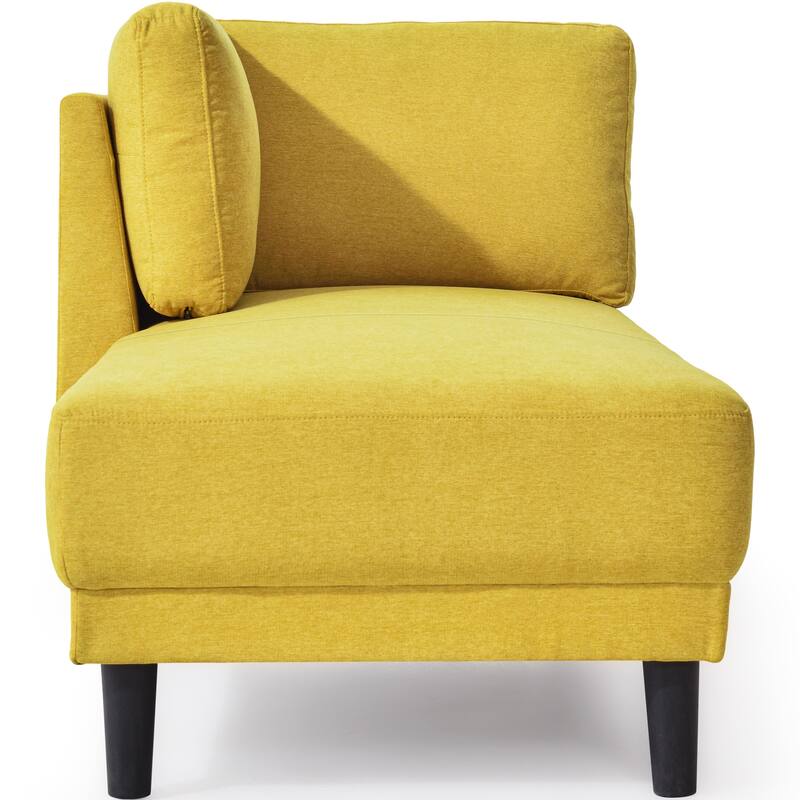 Mid-Century Linen Fabric Sofa Recliner, Leisure Upholstered Indoor Chaise Lounge