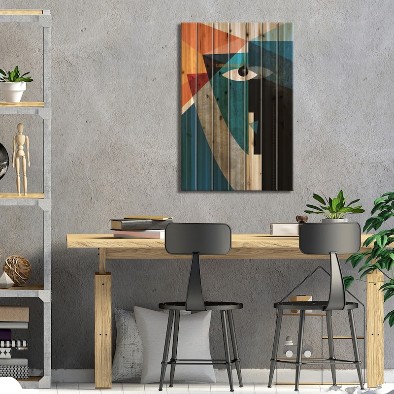 The Kiss Print On Wood by Soul Curry Art & Illustrations - Multi-Color