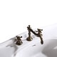 preview thumbnail 10 of 8, Jasmine White Porcelain Wall Mount Console Sink 2 Spindle Pedestal Leg With Overflow and Widespread Faucet Holes