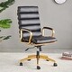 preview thumbnail 18 of 30, LUXMOD® Office Chair Faux Leather Gold Frame Adjustable and Swivel Black