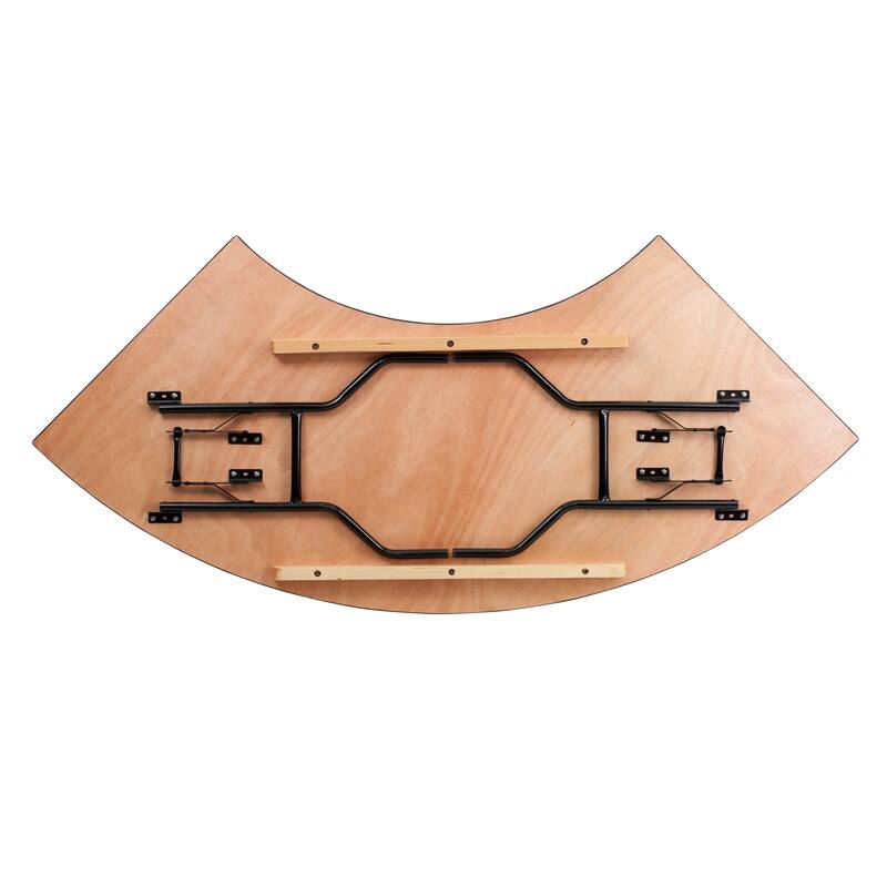 7.25 ft. x 2.5 ft. Serpentine Wood Folding Banquet & Hospitality Table - 30"W x 60"D x 30.25"H - 30"W x 60"D x 30.25"H