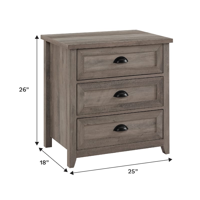 Middlebrook Designs 3 Drawer Farmhouse Nightstand