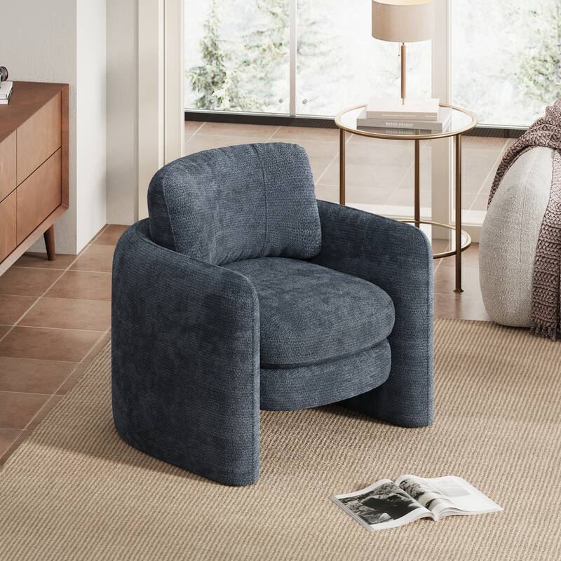 Accent Chairs, Living Room Chairs Upholstered Barrel Armchair for Living Room